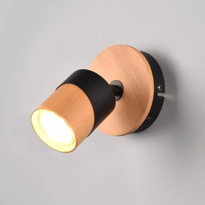 Abbildung von TRIO Leuchten Deckenstrahler »ARUNI, Spot 2 flammig Wandspot Deckenspot exkl 2x GU10 max 10W«, flammig, Leuchtmittel wechselbar, mit Materialmix Holz / Metall für Küche Flur Wohnzimmer