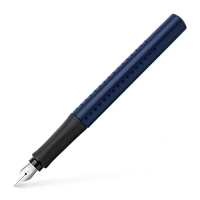 Abbildung von FABER CASTELL 140806 moderner Füller Grip 2011 mit Ergonomisches Design und Hochwertige Konstruktion, Füllfederhalter Feder F, Nachfüllbar inkl. Tintenpatrone klassik blau, 1 Stück