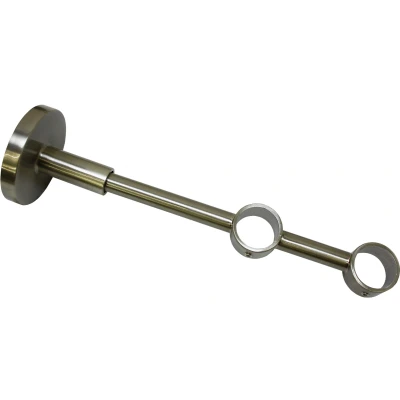 Abbildung von GARDINIA Doppelträger mit Metallmontageplatte für Gardinenstangen, 2 läufig, Geschlossen, Alle Montage Teile inklusive, Serie Chicago, Durchmesser 20 mm, Edelstahl Optik, 18 x Ø2 cm