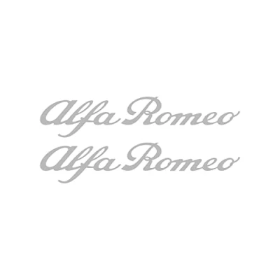 Abbildung von Alfa Romeo 21899 Selbstklebende Schrift Silberfarbe, 25 cm, 2 Stück