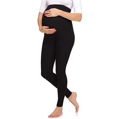 Abbildung von Merry Style Damen Lange Umstandsleggings aus Viskose MS10 297 (Schwarz, M)