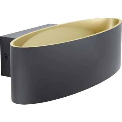 Abbildung von Eglo 98542 LED Wandleuchte MACCACARI schwarz, gold transparent L:27cm H:7,5cm T:13cm