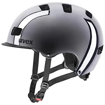 Abbildung von uvex hlmt 5 bike pro chrome robuster City Helm für Damen und Herren individuelle Größenanpassung optimierte Belüftung gunmetal 55 58 cm