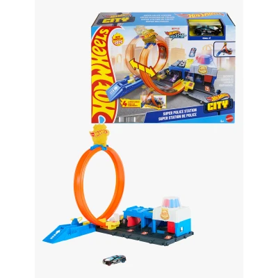 Abbildung von Hot Wheels City Super Polizeistation Autorennbahn