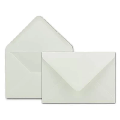 Abbildung von 100x Brief Umschläge in Elfenbein 80 g/m² Kuverts DIN B6 Format 12,5 x 17,6 cm Nassklebung ohne Fenster
