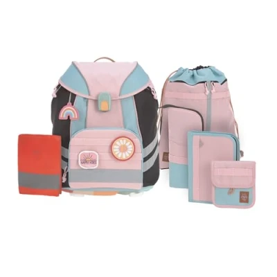 Abbildung von LÄSSIG 7 teiliges Schulranzen Set Kinder/School Flexy Unique Rose/Blue/Black