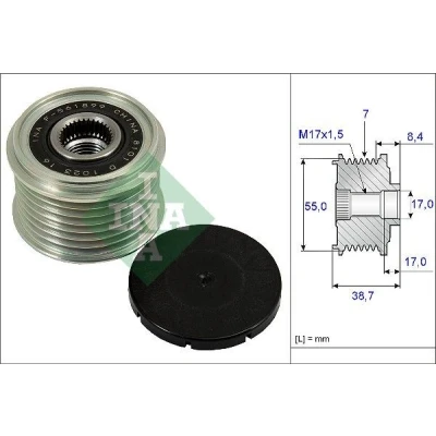 Abbildung von INA 535 0239 10 Freilauf Lichtmaschine Spezialwerkzeug zur Montage notwendig NISSAN: NP300 Navara Platform / Chassis, Pathfinder 3