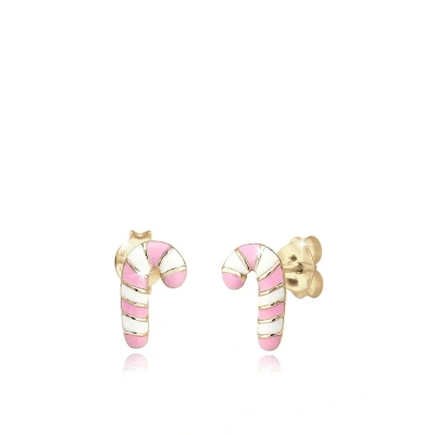 Abbildung von Elli Candy CANE Ohrringe rose/white für Kinder, Größe: One Size,