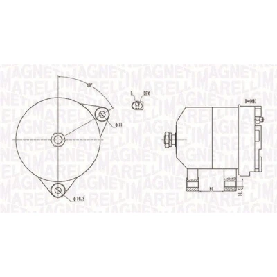 Abbildung von MAGNETI MARELLI 063731913010 Lichtmaschine 12V 140A CITROËN: Relay II Minibus, Dispatch MPV, Platform / Chassis, PEUGEOT: Boxer Van