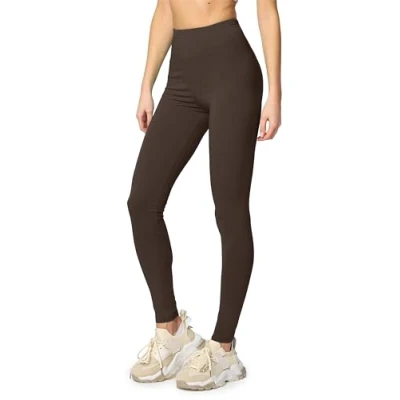 Abbildung von Merry Style Leggings Damen Baumwolle für das ganze Jahr Bequeme Blickdicht Ideal Yoga Sport Gym und Freizeit MS10 198 (Braun,M)