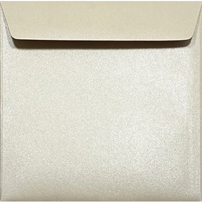 Abbildung von Netuno 25 Briefumschläge Perlmutt Sand quadratisch 156x 156 mm 120g Majestic Papier Briefkuverts metallic nassklebend hochwertig für Geburtstagskarten Weihnachtskarten Hochzeit Einladungskarten