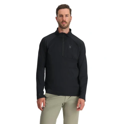Abbildung von Spyder Gridweb 1/2 ZIP Langarmshirt, Herren, Größe: XL, Black