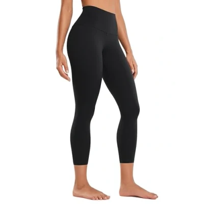 Abbildung von CRZ Yoga Butterluxe Damen High Waist 3/4 Leggings Capri Blickdicht Sport Fitness Sommer Sporthose 58cm Schwarz 44