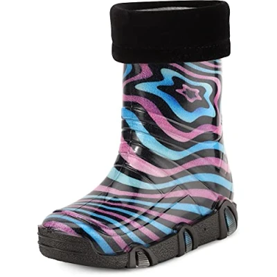 Abbildung von Ladeheid Kinder Mädchen Jungen Gummistiefel Gefüttert Swk2021 (Muster 51, 21/22 EU)