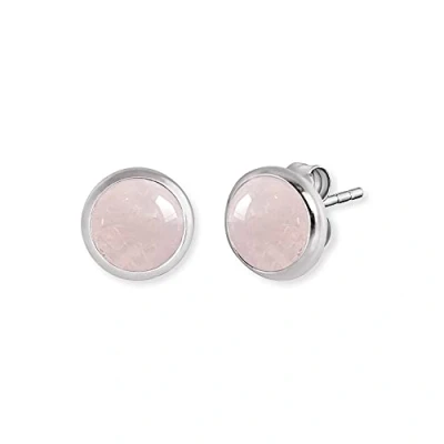 Abbildung von Engelsrufer Damen Ohrstecker aus Sterling Silber mit Rosenquarz, rhodiniert, Steckverschluss, nickelfrei