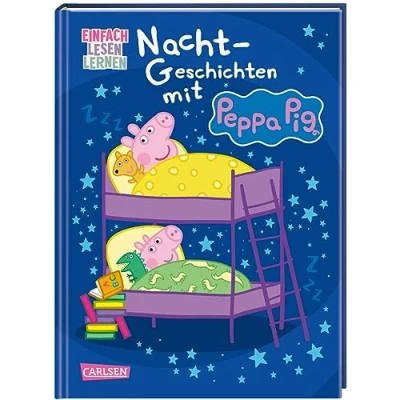 Abbildung von Peppa Wutz: Nacht Geschichten mit Pig: Einfach Lesen Lernen 2 niedliche Wutz rund ums Thema Schlafen für Leseanfänger*innen ... vielen Bildern, Comic Elementen und Rätseln
