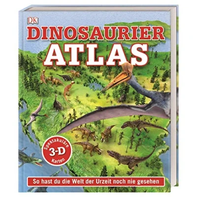 Abbildung von Dinosaurier Atlas: So hast du die Welt der Urzeit noch nie gesehen. rund 50 spektakuläre 3 D Karten erläutern Lebensräume von 40 Dino Arten. Für Kinder ab 8 Jahren (Wo in aller Welt?)