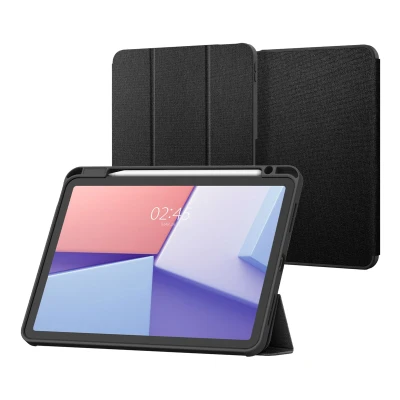 Abbildung von Spigen Urban Fit Hülle für iPad Air 13 Zoll 1.Generation (2024) Case mit Stifthalter Auto Schlaf/Wach Funktion stoßfeste, schlanke Schutzhülle veganem Veloleder Schwarz