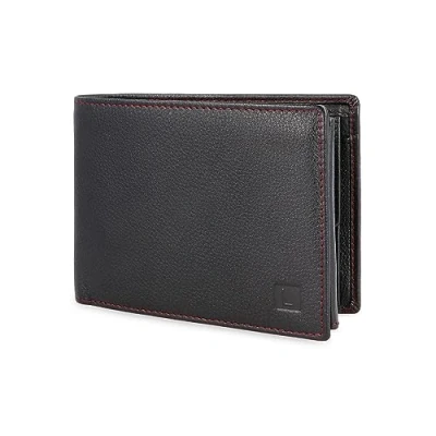Abbildung von LEDEROW Geldbörse Herren Leder Schwarz Rot Querformat Geldbeutel inkl. Geschenkbox Männer Portemonnaie RFID Schutz mit Münzfach Portmonee Wallet Brieftasche Mann groß (Schwarz Rot)