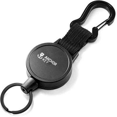 Abbildung von FABACH Schlüsselrolle Schlüsselanhänger ausziehbar Jojo Schlüsselband mit 70cm Aramidseil Einziehbarer Kartenhalter Ausweis Clip Schlüssel Zipper und Ski Karten Halter für Hose Gürtel