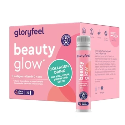 Abbildung von Kollagen Trinkampullen Beauty 2500mg Premium Collagen Peptide 30 Ampullen Drink Glow zum Trinken* Markenrohstoff VERISOL® Hyaluron, Biotin, Vitamin C, Kupfer &amp; Gelée royale