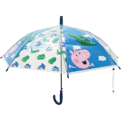 Abbildung von PEPPA PIG PRETTY FLOWERS Regenschirm, Kuppel, manuell, 8 Paneele, Metallstäbe, bequem und vielseitig, Qualität Widerstandsfähigkeit, 43 cm, Material Polyester, Minzgrün/Pastellgelb, M, Casual