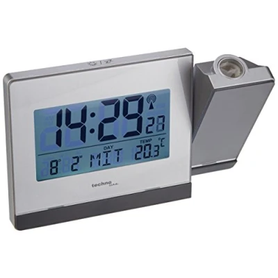 Abbildung von Technoline WT 538 Touchsensor Funk Projektionswecker, Plastik, silber anthrazit, 15 x 4 9 cm