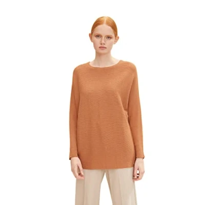 Abbildung von TOM Tailor Denim Batwing Strickpullover, Damen, Größe: Medium, Rusty amber