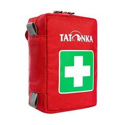 Abbildung von Tatonka First Aid XS Erste Hilfe Tasche (ohne Inhalt) mit unterteiltem Hauptfach und Gürtelschlaufe Zum selber Befüllen Abmessungen: 10 x 7 4 cm (red)