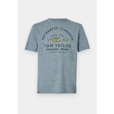 Abbildung von TOM Tailor Printed Tshirt print, Herren, Größe: Small, Grey mint/navy