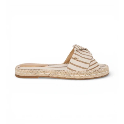 Abbildung von Tommy Hilfiger Monogram Stripe Pantolette flach, Damen, Größe: 38, Soft cream Schuhe