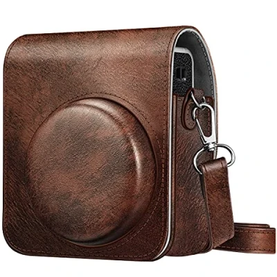 Abbildung von Fintie Tasche für Fujifilm Instax Mini 40 Sofortbildkamera, Premium Kunstleder Schutzhülle Reise Kameratasche Hülle Abdeckung mit abnehmbaren Riemen, Braun