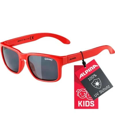 Abbildung von ALPINA MITZO Verzerrungsfreie und Bruchsichere Sonnenbrille Mit 100% UV Schutz Für Kinder, red, One Size