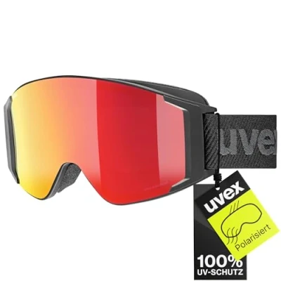 Abbildung von uvex g.gl 3000 TOP Skibrille für Damen und Herren polarisiert mit Wechselscheibe black matt/red clear one size
