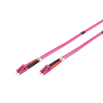 Abbildung von DIGITUS DK 2533 10 4 Glasfaserkabel OM4 m LC zu Duplex LWL Kabel 1/10/40/100 Gbit/s MM Multimode Glasfaser LAN Fasertyp: 50/125 µ Violett (Violet)