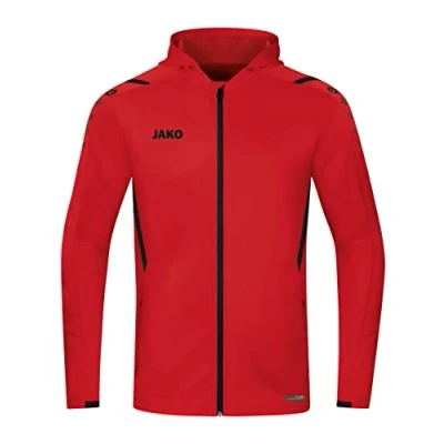Abbildung von JAKO Unisex Kinder met capuchon Trainingsjacke Challenge mit Kapuze, Rot/Schwarz, 164 EU