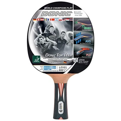 Abbildung von Donic Schildkröt Tischtennisschläger Top Team 900, AVS &amp; PLS Griff, 2,0 mm Schwamm, Alpha Slick ITTF Belag, 754199, Holz/Natur