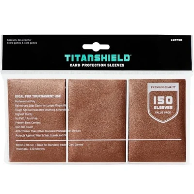 Abbildung von TitanShield Premium Copper 150 Sleeves Standard Size Board Game Trading Card Deck Protector for Magic The Gathering MTG, Baseball Collection, Dropmix