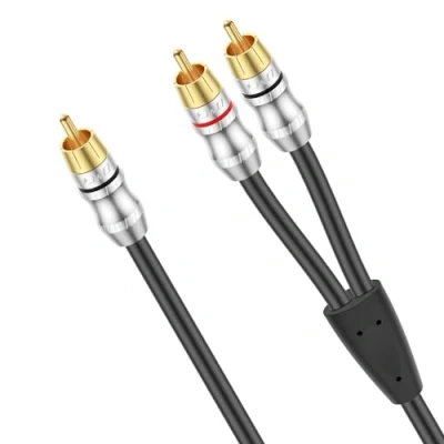 Abbildung von J&amp;D RCA Kabel, 1 Stecker auf 2 Y Splitter Digitales Stereokabel Subwoofer Kabel für Subwoofer, Heimkino, 0,9 Meter