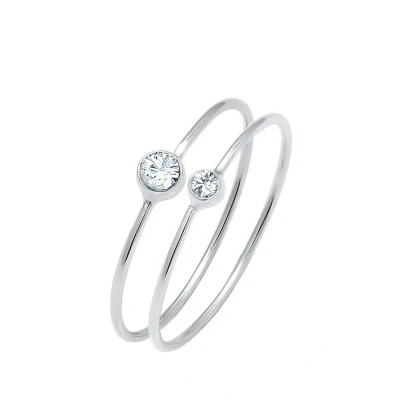 Abbildung von Elli 2 PACK Classic Ring, Damen, Größe: 44, White