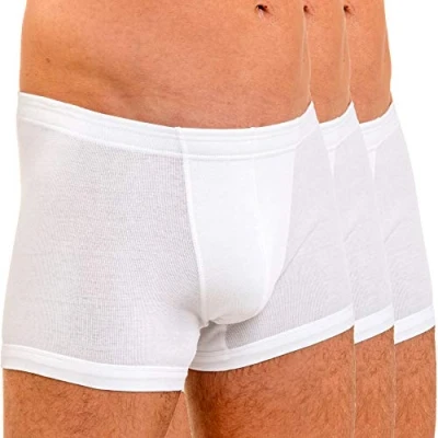 Abbildung von HERMKO 3901 3er Pack Herren Boxershorts Pant aus 100% Bio Baumwolle, Größe:D 7 = EU XL, Farbe:weiß