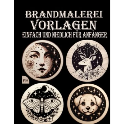 Abbildung von Brandmalerei Vorlagen: Einfache und niedliche Designs zum Nachzeichnen, Pyrographie Muster für Anfänger