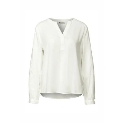 Abbildung von Street One Split NECK Bluse, Damen, Größe: 38, Weiß
