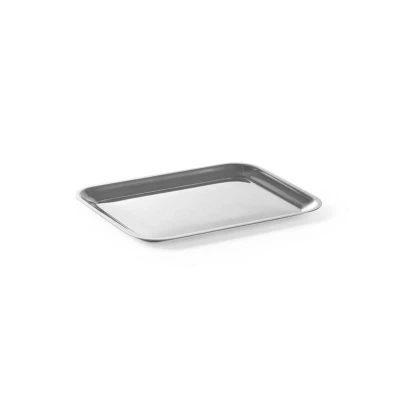 Abbildung von HENDI Gastro Servierplatte 20,5 x 15,5 cm Edelstahl Serviertablett eckig, Auslagetablett rechteckig