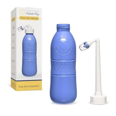 Abbildung von First Days Maternity Peri Flasche, großes Fassungsvermögen, für die Krankenhaus Tasche, unverzichtbar Pflege nach der Geburt, Blau, 650 ml