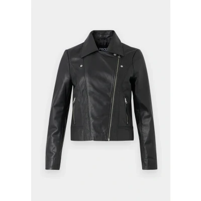 Abbildung von Pieces Pcsusse Jacket Lederjacke, Damen, Größe: Small, Black