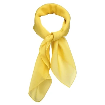 Abbildung von TigerTie Feines Damen Chiffon Nickituch in gelb einfarbig Uni Größe 58 cm x Tuch Halstuch Schal
