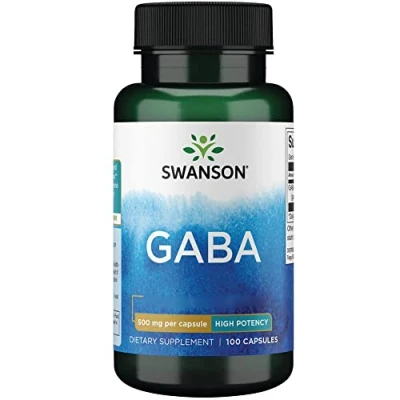 Abbildung von Swanson GABA (Gamma Aminobuttersäure), 500mg, hochdosiert, 100 Kapseln, Laborgeprüft, Sojafrei, Glutenfrei, Ohne Gentechnik