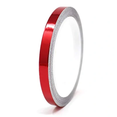 Abbildung von 8,5 Meter Glanz Zierstreifen Auto Motorrad Boot Modellbau Silber Chrom Finest Folia Dekorstreifen Seitenstreifen Klebestreifen (Chrom Rot, 7mm Breite)