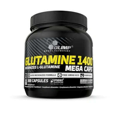 Abbildung von OLIMP Antikataboliken L Glutamine Mega Caps (300 Kapseln). Nahrungsergänzungsmittel mit hochwertigem Glutamin 300 Stück (1er Pack)